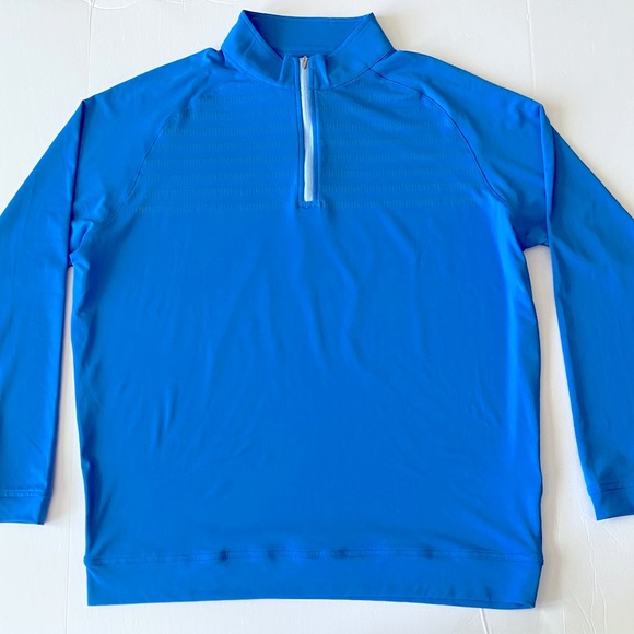 Peter Millar Engineered Stripe Perth Performance Pullover Blue River - Picture 2 of 6